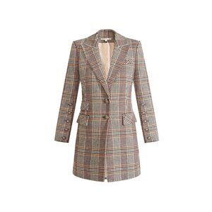 Veronica Beard Reece Plaid Wool Blend Dickey Coat – Size 6, Petrol Multi $895